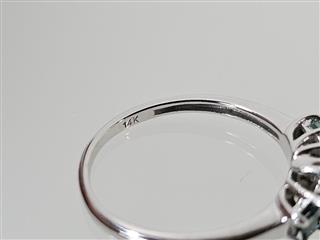 14K White Gold APX 3/4 CTW Princess Blue Diamond Ring Sz 8.5